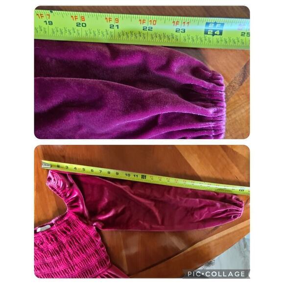 Milkmaid Velvet‎ Regency Smocked Dress XS Pink Romantic Fairy Lauren Conrad - Picture 11 of 12